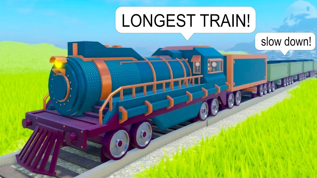 I Drive a LONG Train FAST on Roblox BUT I find it hard to Stop