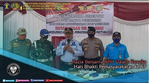 RAZIA BERSAMA SERENTAK DALAM RANGKA HARI BHAKTI PEMASYARAKATAN KE 57