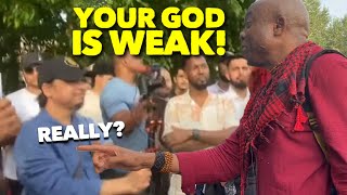 Your God is weak! Really? Mansur Vs Atheist | Speakers Corner | Hyde Park