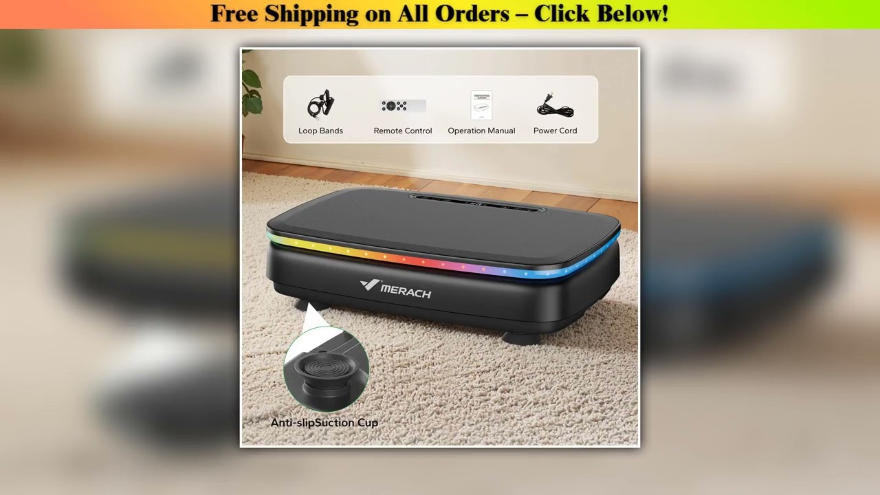 MERACH Vibration Plate Exercise Machine with Light Whole Body Workout Power Vibrate Platform