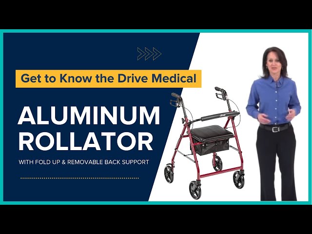 Drive Medical Aluminum Rollator With Fold Up And Removable Back Support Youtube