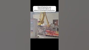 The starch factory uses industrial robots for palletizing. #machine #industrialmachine #industrial