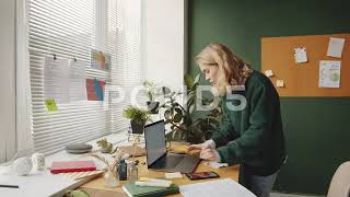 Time-Lapse Woman Working At Home Office