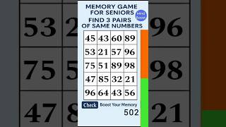Brain Exercise for Seniors – Easy Brain Focus Activity | Match the Numbers