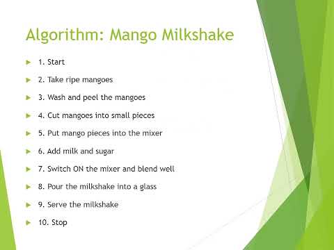 Algorithm of milkshake 