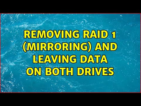 Removing RAID 1 (mirroring) and leaving data on both drives (3 Solutions!!)