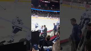 Flames vs leafs warmups part one 