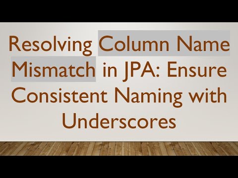 Resolving Column Name