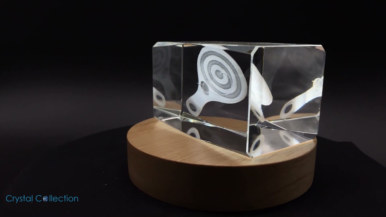 Paddle Ball | 3d Engraved Crystal Keepsake | Gift/Decor| Collectible| Souvenir - FSSP18