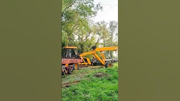 A Big Hydra Jcb On Railway Track 🔥 #railway #train #rail #jcb #viral #shorts #trending #video #emu