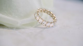 4 ct Oval Cut Lab Diamond Eternity Band in 18k Yellow Gold | Ada Diamonds