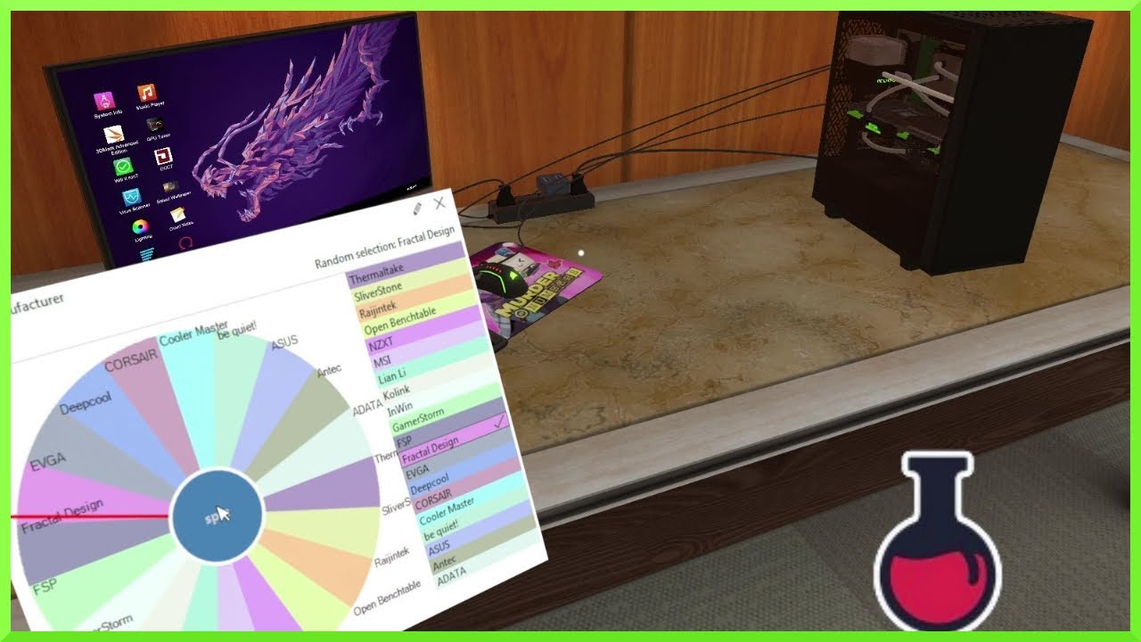 I built this using a random picker wheel! PC Building Simulator - Fractal Design.