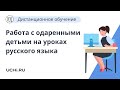 Работа с одаренными детьми на уроках русского языка в начальной школе