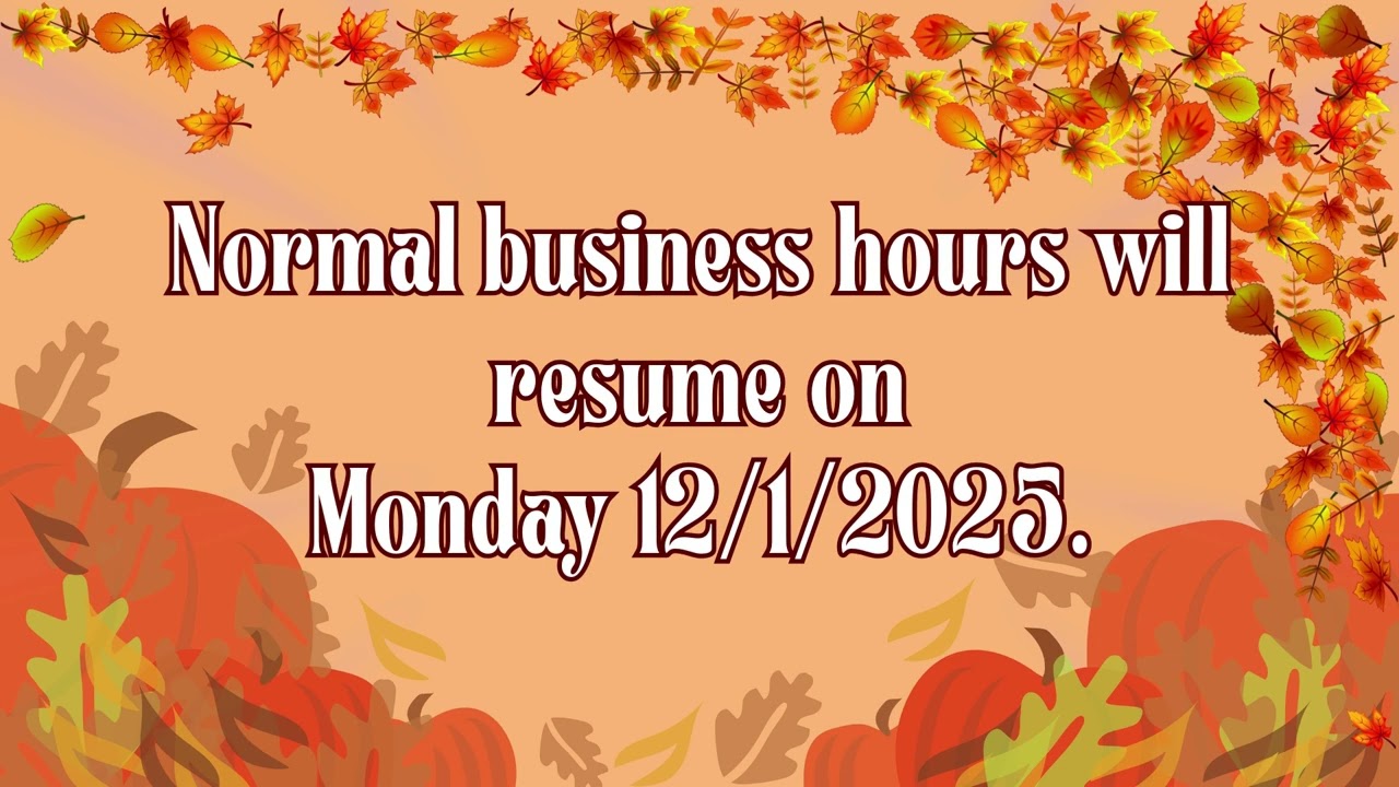 ASCC OFFICE CLOSING - HAPPY THANKSGIVING FAMILY!