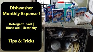 Dishwasher Monthly Expense vs Maid | Best budget Detergent Salt Rinse-aid | Electricity Consumption