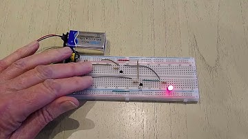 Using two NPN transistors to build an OR logic gate on a breadboard