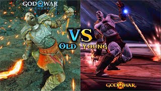 Old Kratos VS Young Kratos Blades of Chaos Move set - God of war Ragnarok / God of war 3