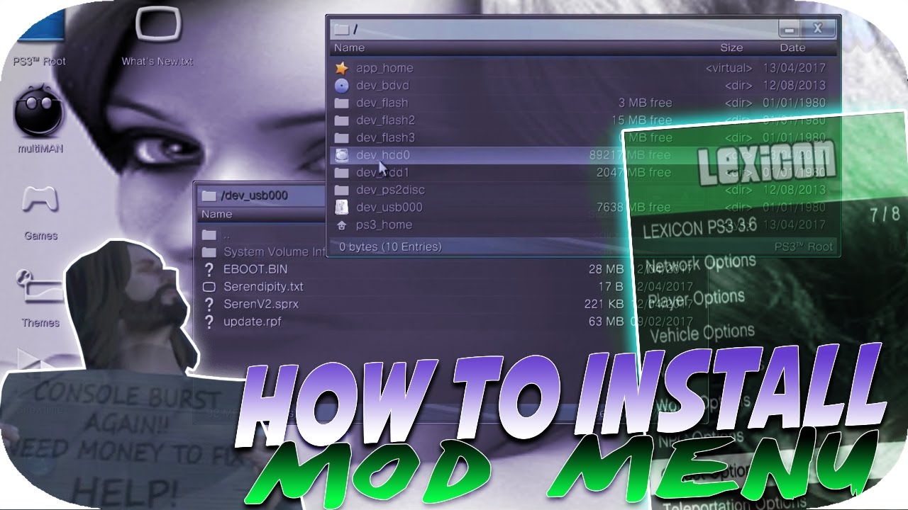 How To Install Mod Menu On PS3 Jailbreak - How To Mod GTA 5 Online Mod Menu  - YouTube