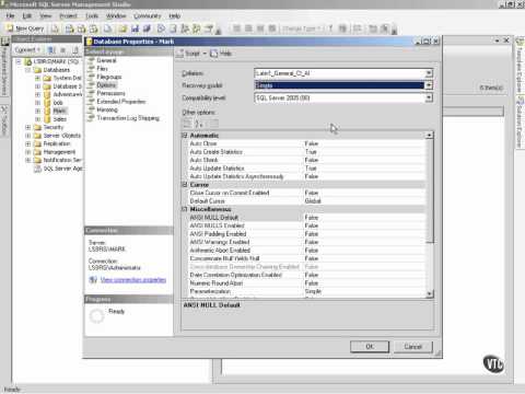 Database Properties & Options Lesson 6.3