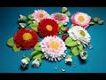 Ribbon flowers: cheerful daisie/Part 1/Цветы из лент: веселые маргаритки/Часть 1