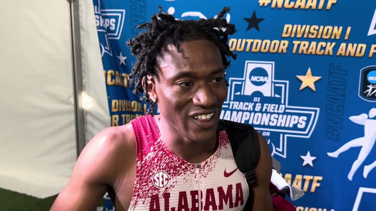 Samuel Ogazi after running 43.38 in NCAA 400m final to become 4th-fastest man in history