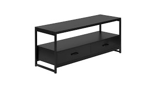 I 2870 Tv Stand - 48"L / Black / Black Metal - Monarch Specialties
