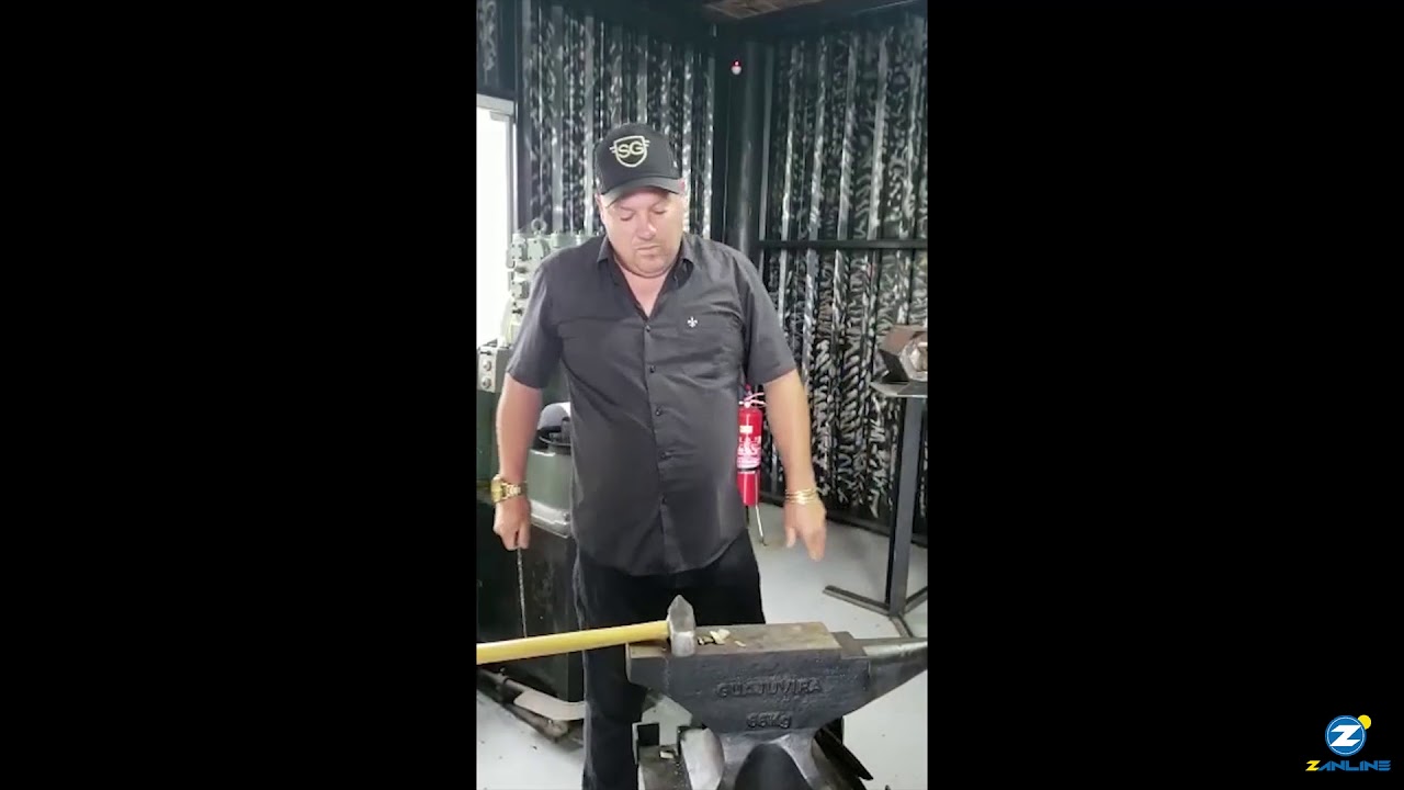 Faca Artesanal SG Forjada em Aço Carbono Cortando Prego, Madeira e Depois Papel - Zanline