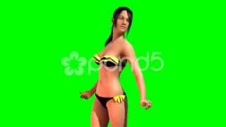 Hot Girl In Sexy Bikini Dances - Green Screen