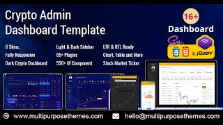 Crypto  Tokenize Admin Template  with Light LTR Theme