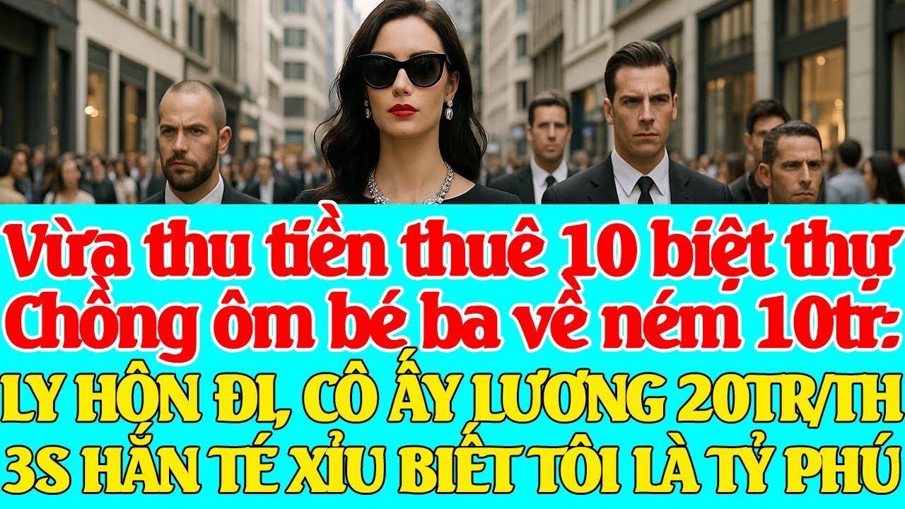 Vừa thu tiền thuê 10 biệt thự, Chồng ôm bé ba về: CÔ ẤY LƯƠNG 20TR, 3S HẮN TÉ XỈU BIẾT TÔI LÀ TỶ PHÚ