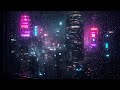 4K CYBERPUNK VIEW - Rainy Future City - 1 Hour Neon Night Ambiance / TV Frame Art / Still Frame
