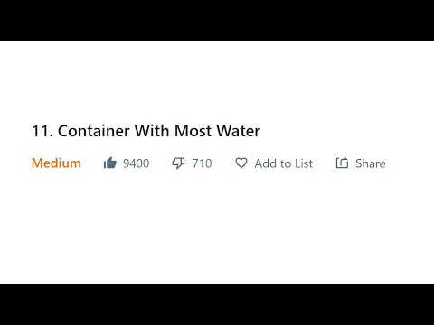 Container With Most Water - Java Solution [Leetcode 11, medium]