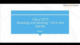 PTE Academic - Class C075 RW FIB Method