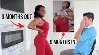 Trying On My PrePregnancy Clothes | 9 Months IN and OUT Postpartum| Pregnant Belly Progression