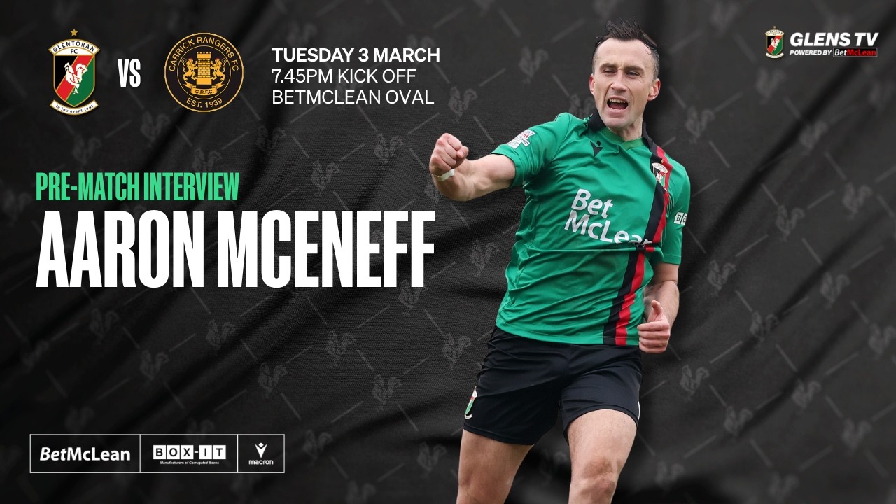 Pre-Match interview | Glentoran vs Carrick Rangers | 3 March 2026 - Aaron McEneff