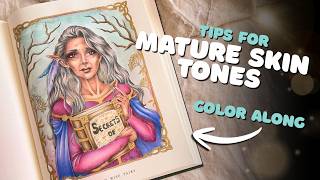 How to Color Mature Skin Tones | Color Along in Wildflower Folk by Christine Karron