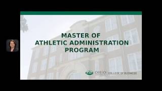 Master of Athletic Administration Program Overview - New for 2020!