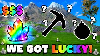 I found a 5.85 TON crystal in Roblox Mine A Mountain *UPDATE*