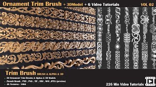 The best Ornament Trim Brush and 3D Models   6 Video Tutorials