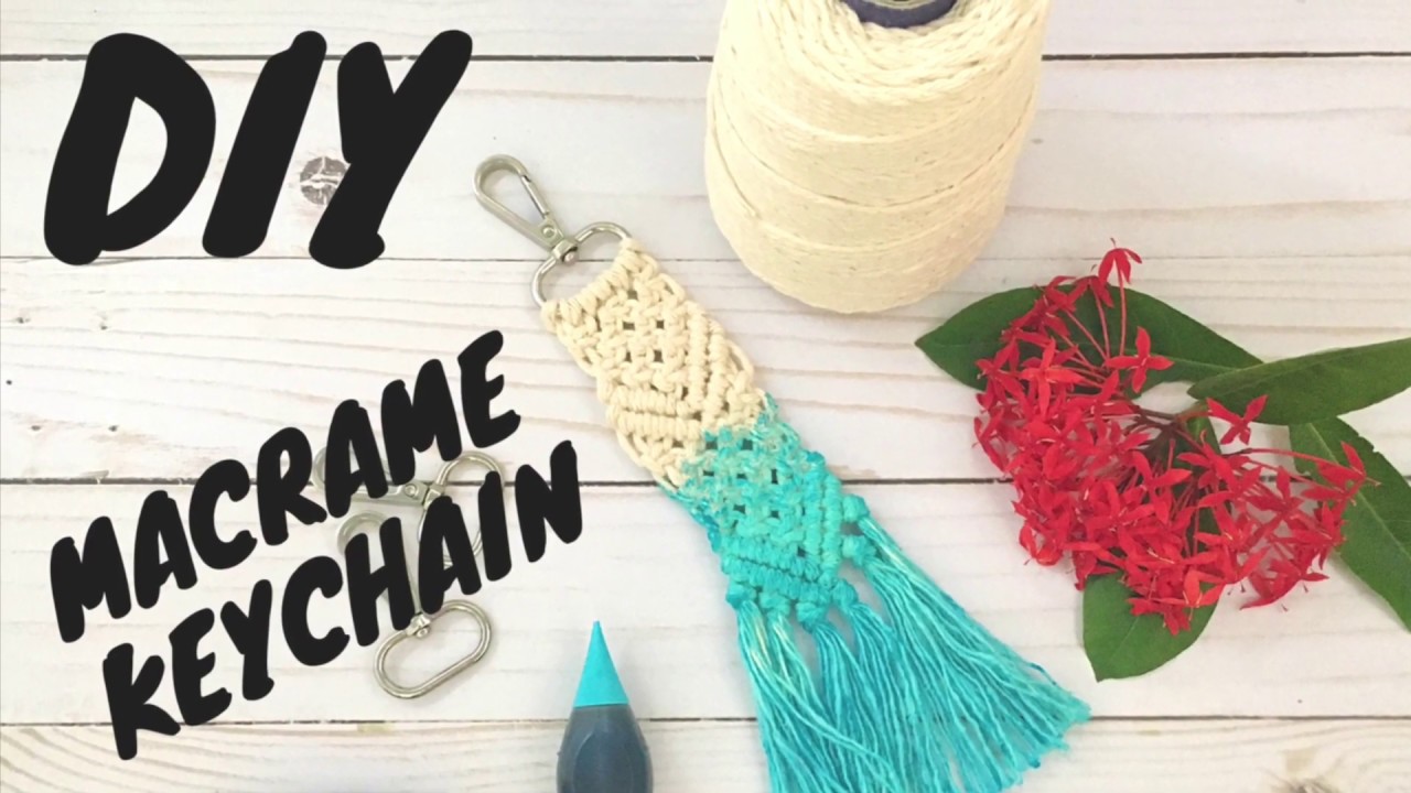 DIY: EASY MACRAME KEYCHAIN TUTORIAL, MACRAME FLOWER KEYCHAIN