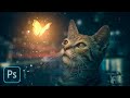 Cat butterfly manipulation photoshop tutorial