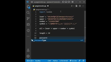 TUTORIAL PYTHON - Password Generator #shorts