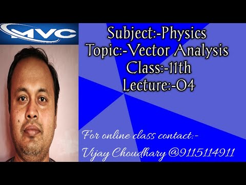 Vector Analysis class 11th Physics By Vijay Choudhary - YouTube