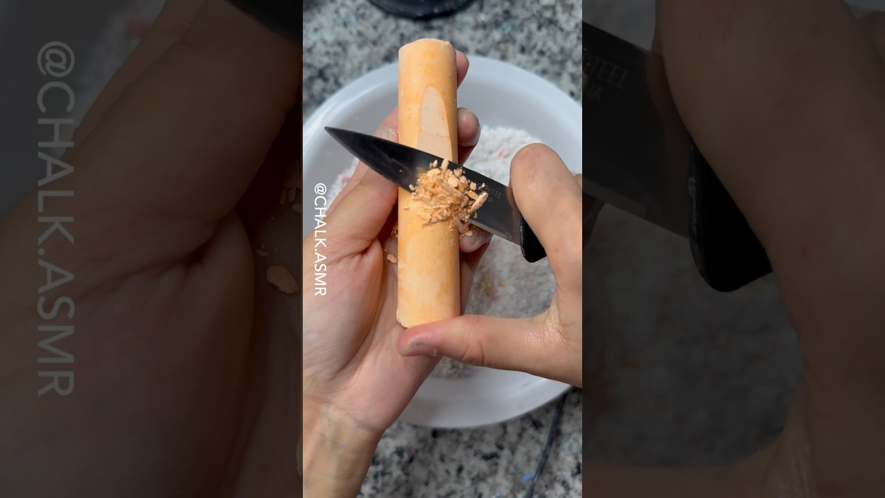 Sidewalk chalk series: part 5 of 7 🧡 Shaving Dry Sidewalk Chalk #asmr #sidewalkchalk #shavingchalk