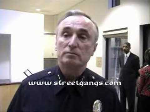 LAPD Chief William Bratton talks about gang crime ...