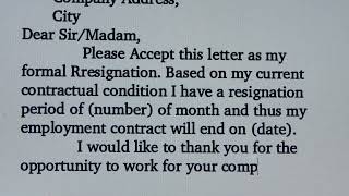 Resignation Letter / How to write a resignation letter