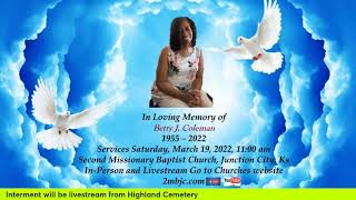 Funeral Services, Betty Coleman
