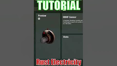 "HBHF SENSOR" Rust Electricity Guide