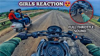 Ladkiyon ko to dara diya Girl reaction on my loudest Bike Remove Exhaust