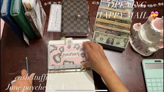 Opening HAPPY MAIL + Cash stuffing | June paycheck #1 (sped up) $1956 screenshot 2